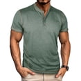 thumbnail image 1 of Kakii Mens Henley Short Sleeve T-Shirt Cotton Maverick Shirt, 1 of 7