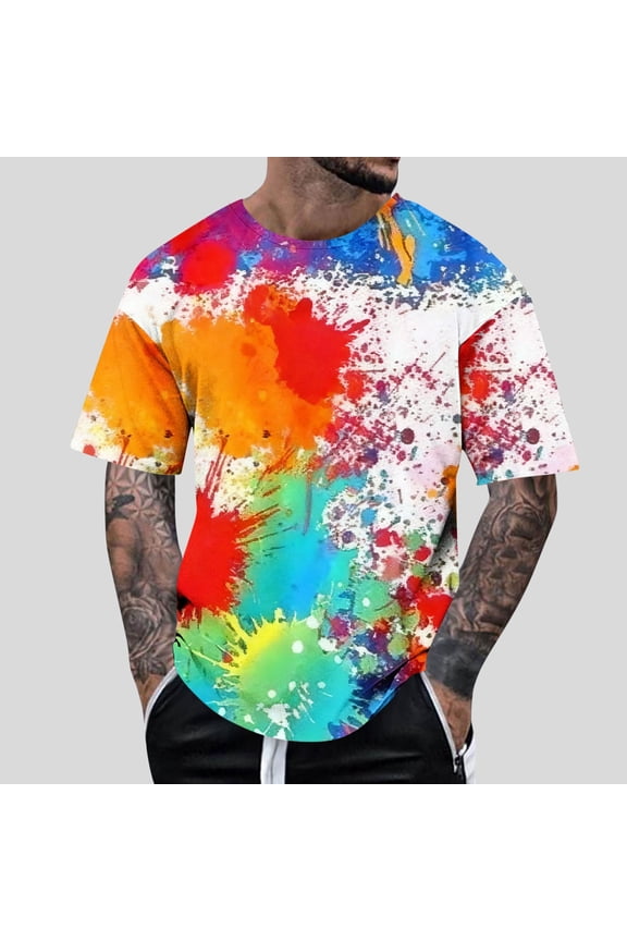 Mens Hipster Hip Hop Short Sleeve Print T-Shirt Shirts Men