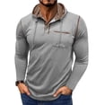 thumbnail image 1 of Kakii Mens Hooded Quarter-Zip Jacket - Fleece Lined Casual Button Up Shacket with Chest Pocket & Contrast Stitch, 1 of 7