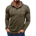 thumbnail image 1 of Kakii Mens Hooded Quarter-Zip Jacket - Fleece Lined Casual Button Up Shacket with Chest Pocket & Contrast Stitch, 1 of 7