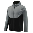 thumbnail image 1 of Kakii Mens Lightweight Jacket Full Zip Hooded Reflective Athletic Jacket Unlined Quick-drying Coat for Cycling Outdoor, 1 of 3