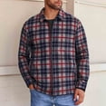 thumbnail image 1 of Kakii Mens Sherpa Lined Shirt Jacket Casual Long Sleeve Plaid Shacket Flannel Fleece Full Zip Jacket, 1 of 4