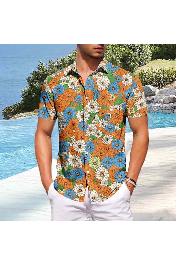 Mens Shirts 80s 90s Shirts for Men Casual Button Down Short Sleeve Shirt, Funny Party Quick Dry Mens Clothing