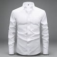 thumbnail image 1 of Kakii Mens Solid Oxford Shirt Long Sleeve Dress Shirt Work Casual Button Down Shirts with Pocket, 1 of 6