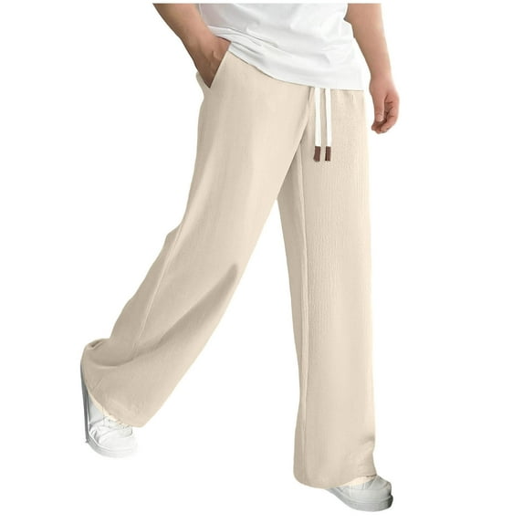 Kakii Mens Sweatpants Baggy Wide Leg Casual Pants Loose fit with Elastic Waist and Pockets