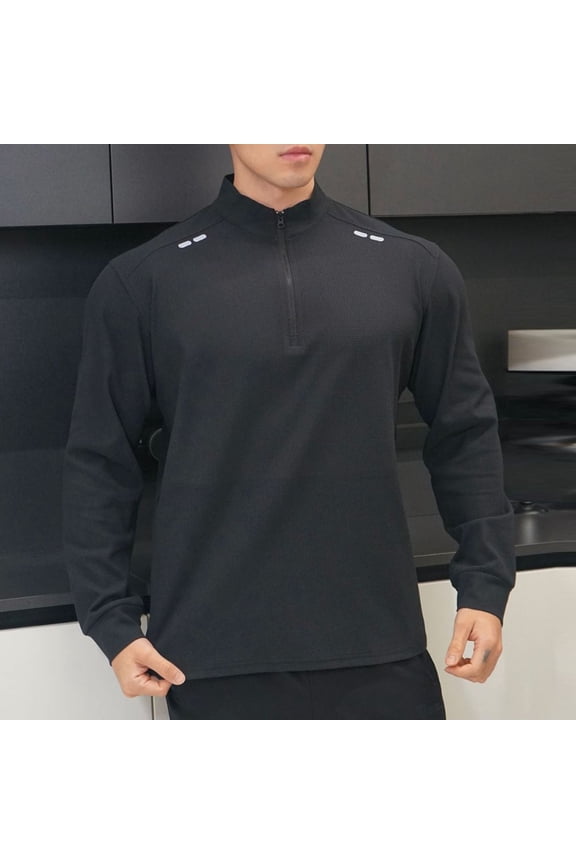 Quarter Zip Pullover Men Moisture Wicking Performance Heather Midlayer Golf 1/4 Zip Pullover Mens Sweatshirt