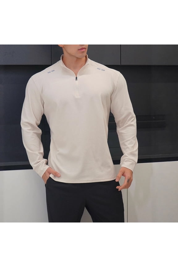 Quarter Zip Pullover Men Moisture Wicking Performance Heather Midlayer Golf 1/4 Zip Pullover Mens Sweatshirt