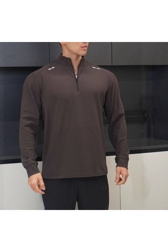 Quarter Zip Pullover Men Moisture Wicking Performance Heather Midlayer Golf 1/4 Zip Pullover Mens Sweatshirt