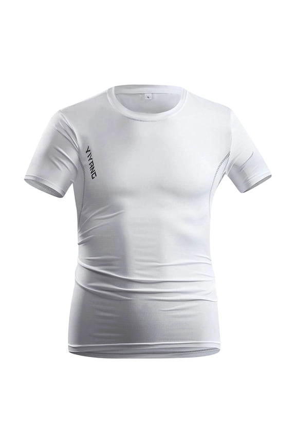 Short Sleeve Compression Shirt Men Athletic Gym Cool Dry Base Layer Workout Tops Slim Fit Undershirts T-Shirt