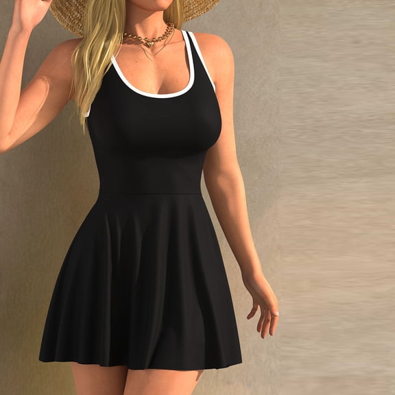 Kakii Swim Dress Women Womens Swim Dress Tummy Control Skirt Bathing Suit