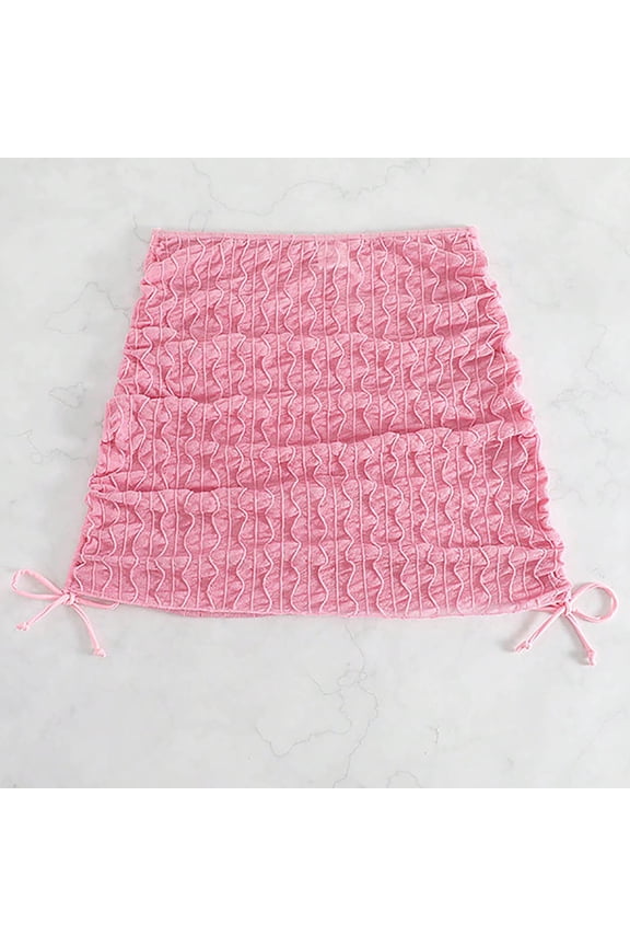 Women's Swimdress Drawstring Lace Crochet Bikini Bottom with Build-in Brief