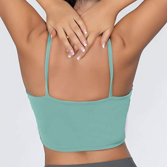 Kakina CMSX Clearance Womens Basic Tank Top Loose Fit Fashion Women Sleeveless Casual Vest Ladies Chest Pad Movement Short Tank Tops