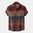 thumbnail image 1 of Kakina CMSX Summer Shirts for Men Clearance Men Hawaiian Short Sleeve Beach Shirt Patchwork Summer Casual Button Turn-down Collar Shirts, 1 of 9
