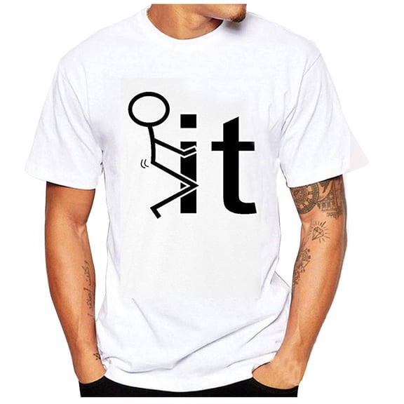 KIHOUT Summer Shirts for Men Men Short-Sleeved Printed Color Buttons Fashion Casual T-Shirt Tops