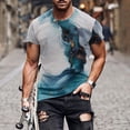thumbnail image 1 of Kakina CMSX Summer Shirts for Men Clearance Men's Fashion Summer Neckline T-shirt 3D Printing Pattern Short Sleeve, 1 of 5