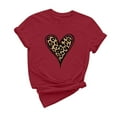 thumbnail image 1 of KIHOUT Womens Plus Size Tops New Fashion Women's Top Short Sleeve Casual Love Leopard Printed Loose T-shirt, 1 of 5