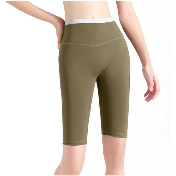 KIHOUT Womens Yoga Pants Women's Knee Length Leggings High Waisted Yoga Workout Exercise Capris For Casual Summer With Pockets