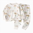 thumbnail image 1 of Kakishop Baby Boy Clothes Toddler Fall Outfit 6 12 18 24 Months 2T 3T 4T 5T Boys' Clothing Sets 2 Piece Cute Fall Long-sleeve Top and Pants,Khaki, 1 of 5