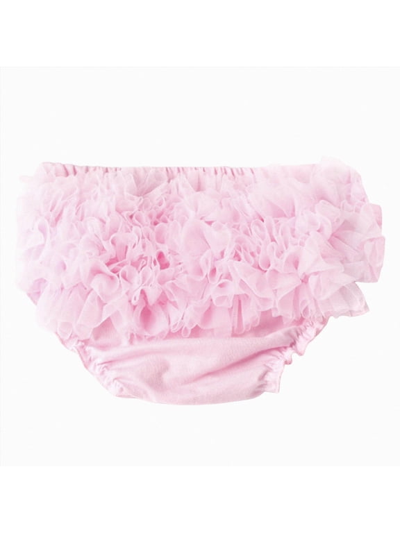 Baby Girls Underwear Ruffled Tutu Bloomers Soft Cotton Tiered Elastic Waist Panties Toddler Underpants (Pink,15-24 Months)