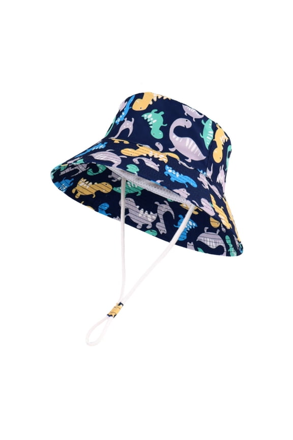 Baby Sun Hat Summer UPF 50+ UV Sun Protective Cute Wide Brim Hats for Toddler Boys and Girls Beige Fish,Navy