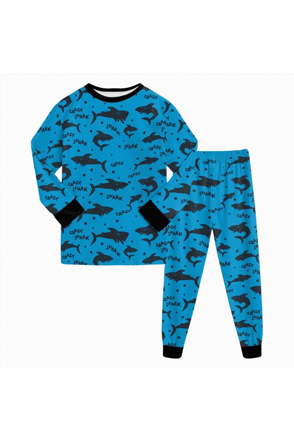 Boys Pajamas Cotton Sleepwear Toddler Kids 2 Long Sleeve Pajama Sets,Blue