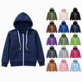 thumbnail image 1 of Kakishop Boys Zip up Hoodie Soft Solid Classic Full Zip Hooded Sweatshirts for Kids (3-12 Years) (Sky Blue,7-8 Years), 1 of 5