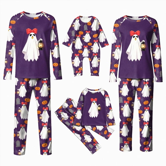 Kakishop Family Halloween Pajamas Set 2026 Cute Print 2 Piece Sleepwear Pjs Men Matching Pajamas Soft Holiday Loungewear, M