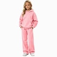 thumbnail image 1 of Kakishop Girls Fall Clothes Girls 2 Piece Outfits Kids Girls Clothes Stylish Tops and Pants with Pockets Clothing Sets (Pink,13-14 Years), 1 of 6