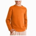 thumbnail image 1 of Kakishop Kids Boys Long Sleeve Crewneck T-Shirts Tee Tops 1-10 Years (Orange,7-8 Years), 1 of 4