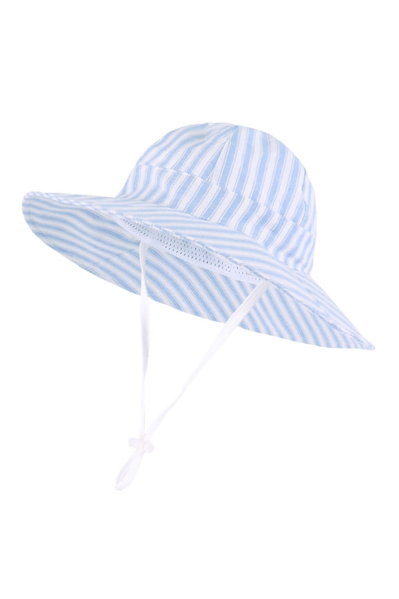 Kids Bucket Hat Space Astronaut Print Breathable Sun Protection,Light Blue