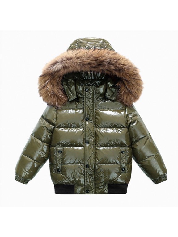 Kids Girls Puffer Jacket Winter Parka Coats Padded Coat Children's Hooded Heavy Coat Fashion Casual Thickened Down Jacket (AG,7-8 Years)