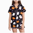 thumbnail image 1 of Kakishop Kids Halloween Pajamas Set Pumpkin Ghost Print Short Sleeve 2 Piece,Yellow, 1 of 5