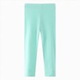 thumbnail image 1 of Kakishop Kids Solid Color Leggings Elastic Waist Full Length Toddler Girls Casual Pants (Light Blue,6 Years), 1 of 4