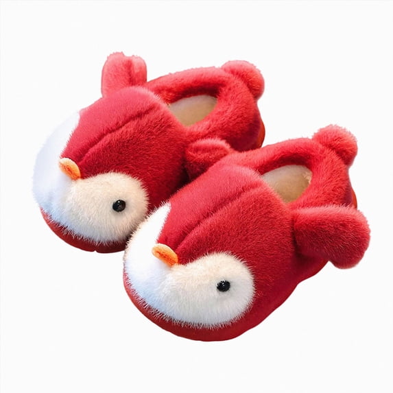 Kakishop Kids Toddler Slippers Baby Girls Boys Cute Cartoon House Shoes Children's Non Slip Warm Fall Winter Fuzzy Indoor Slipper, 13(7-8 Years)