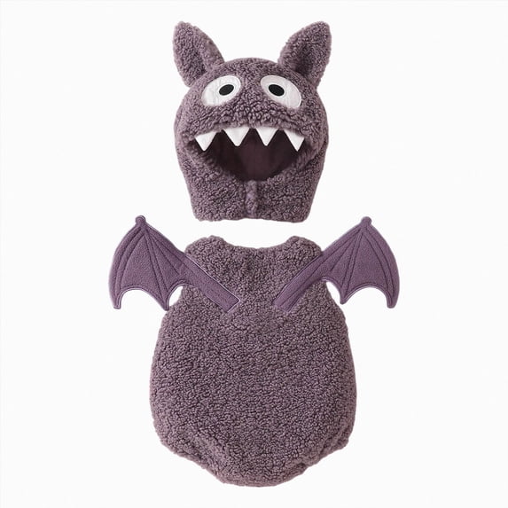 Kakishop My First Halloween Clothes Baby Infant Boy Girl Halloween Costume Outfit Bat Sleeveless Romper with Hat (Purple,3-6 Months)