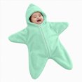 thumbnail image 1 of Kakishop Newborn Baby Star Shape Hooded Zipper Onesie Infant Winter Warm Solid Color Halloween Outfit (Light Green,0-3 Months), 1 of 9