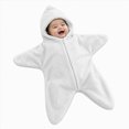 thumbnail image 1 of Kakishop Newborn Baby Star Shape Hooded Zipper Onesie Infant Winter Warm Solid Color Halloween Outfit (White,0-3 Months), 1 of 9
