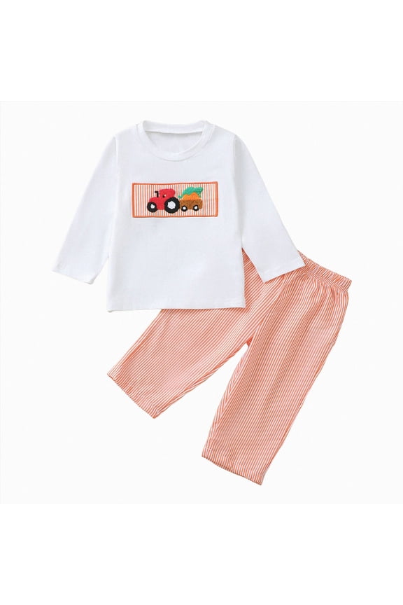 Toddler Baby Boy Fall Winter Clothes Graphic Long Sleeve Sweatshirt Pullover Tops + Joggers Pants Outfit Set 3 Month Baby Boy Clothes,White