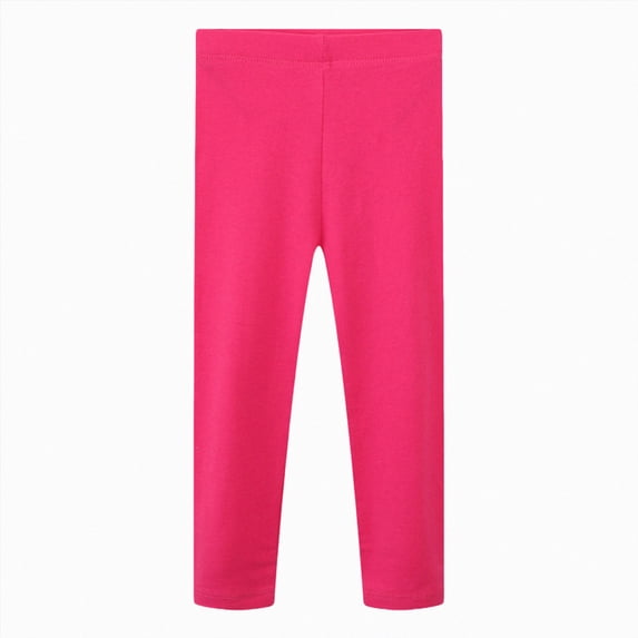 Kakishop Toddler Girls Solid Color Leggings Stretchy Tight Pants Full Length Basic Leggings for Girls (Hot Pink,3 Years)