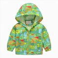 thumbnail image 1 of Kakishop Toddler Rain Jacket Kids Cartoon Windbreaker Coat Baby Girl Boy Zip Hooded Outerwear Fall Infant Raincoat (Green,3-4 Years), 1 of 9