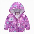 thumbnail image 1 of Kakishop Toddler Rain Jacket Kids Cartoon Windbreaker Coat Baby Girl Boy Zip Hooded Outerwear Fall Infant Raincoat (Purple,3-4 Years), 1 of 9