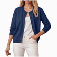 thumbnail image 1 of Kakishop Womens Long Sleeve Knit Cardigan Sweaters Casual Dressy Open Front Button Down Cardigans Fall Outfits,Navy, 1 of 7