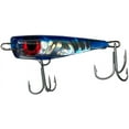 thumbnail image 1 of Kaku Small Popper Lure with Triple Color Finish, Blue, Silver and Pink for Saltwater Fishing, 1 of 2
