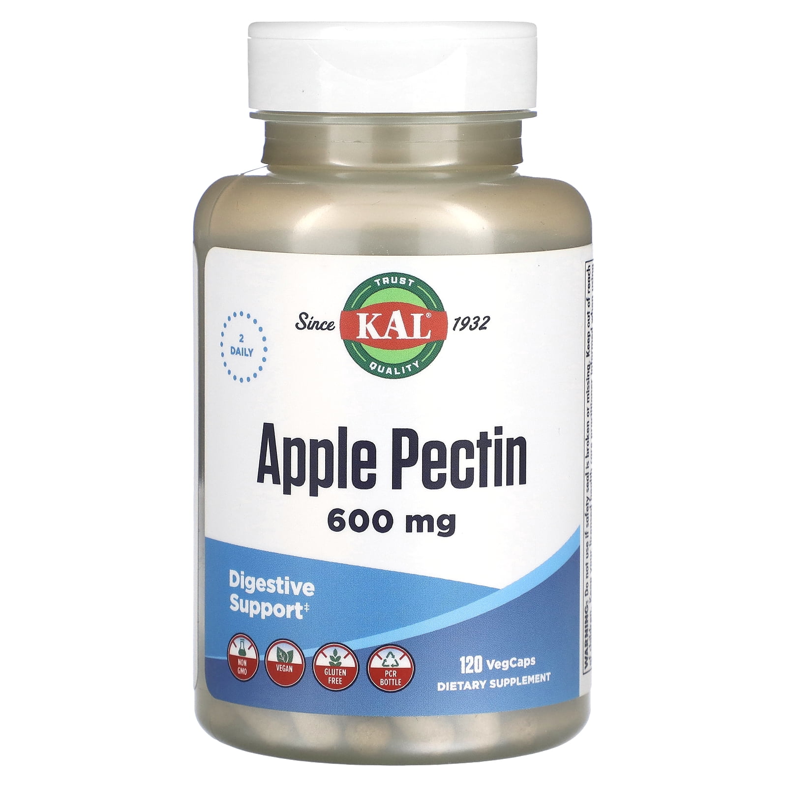 Kal Apple Pectin 600 mg. 120 Vegetarian Capsules