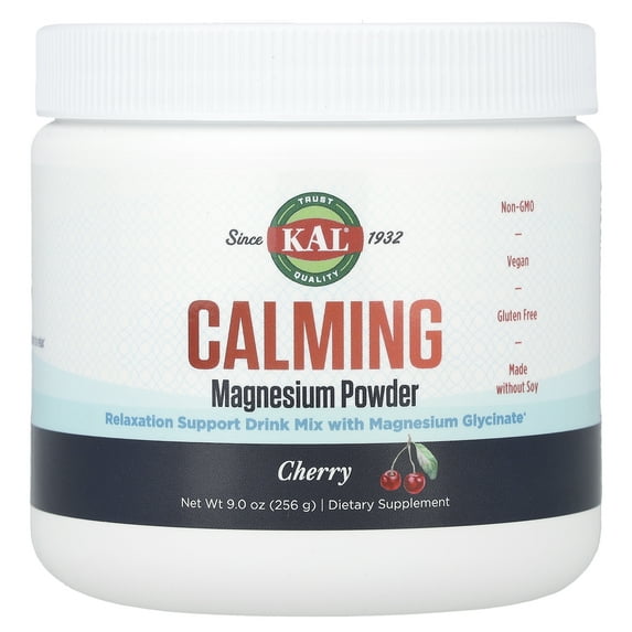 Kal Calming Magnesium Powder Cherry 9 oz Powder