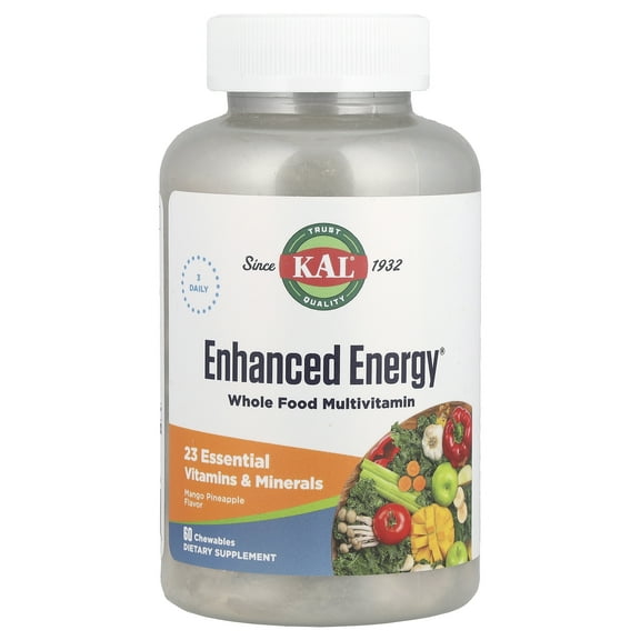 Kal Enhanced Energy Adult-Mango Pineapple 60 Chewable