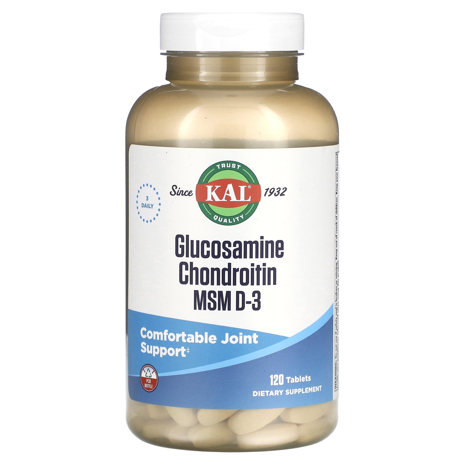 Kal Glucosamine Chondroitin MSM D3 120 Tablets