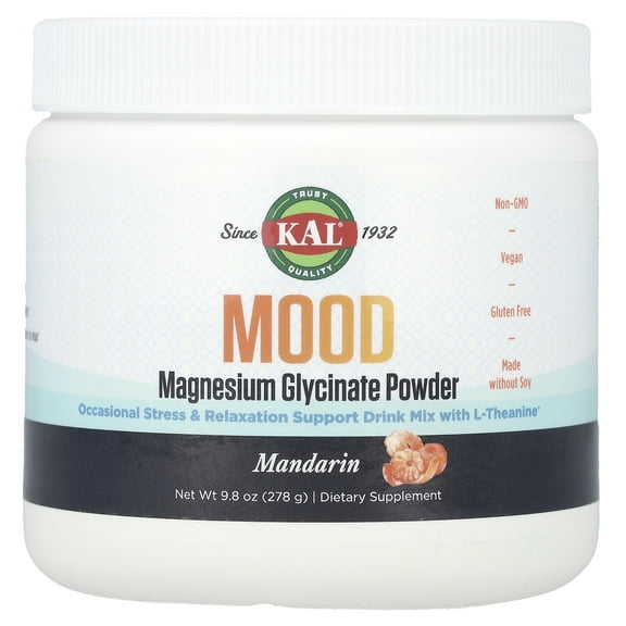 Kal Mood Magnesium Powder Mandarin 9.8 oz Powder