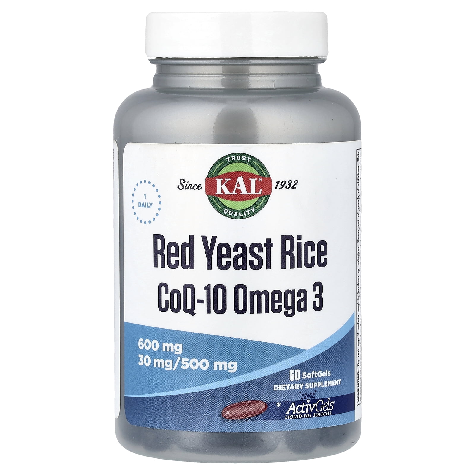 Kal - Red Yeast Rice CoQ-10 Omega 3 600/30/500 mg - 60 Softgels