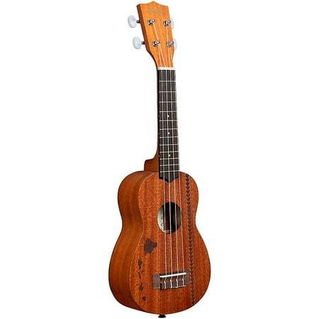 Kala 15S Satin Mahogany Ukulele with Hawaiian Island & Tattoo Laser Etching KA-15S-H2